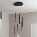 Chandelier with 6 LED Lights in Painted Metal and Adjustable Cables - Larch
