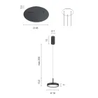 Chandelier with Round Base in Gold Painted Metal and LED Light - Hornbeam Viadurini