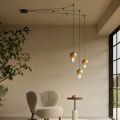 Chandelier with Canneté Glass Cylinders Made in Italy - Oris