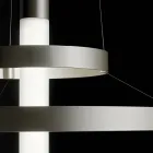 Chandelier with Glass Body and 6 Aluminum Circles - Clara Viadurini