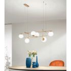Chandelier with LED in Gold Painted Metal and Blown Glass - Ailanto Viadurini