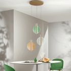 Chandelier with LED in Painted Metal and Textured Glass - Baobab Viadurini