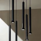 Chandelier with Black Painted Metal Frame and Adjustable Cables - Birch Viadurini
