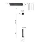 Chandelier with Gold Painted Metal Frame and Adjustable Cables - Birch Viadurini