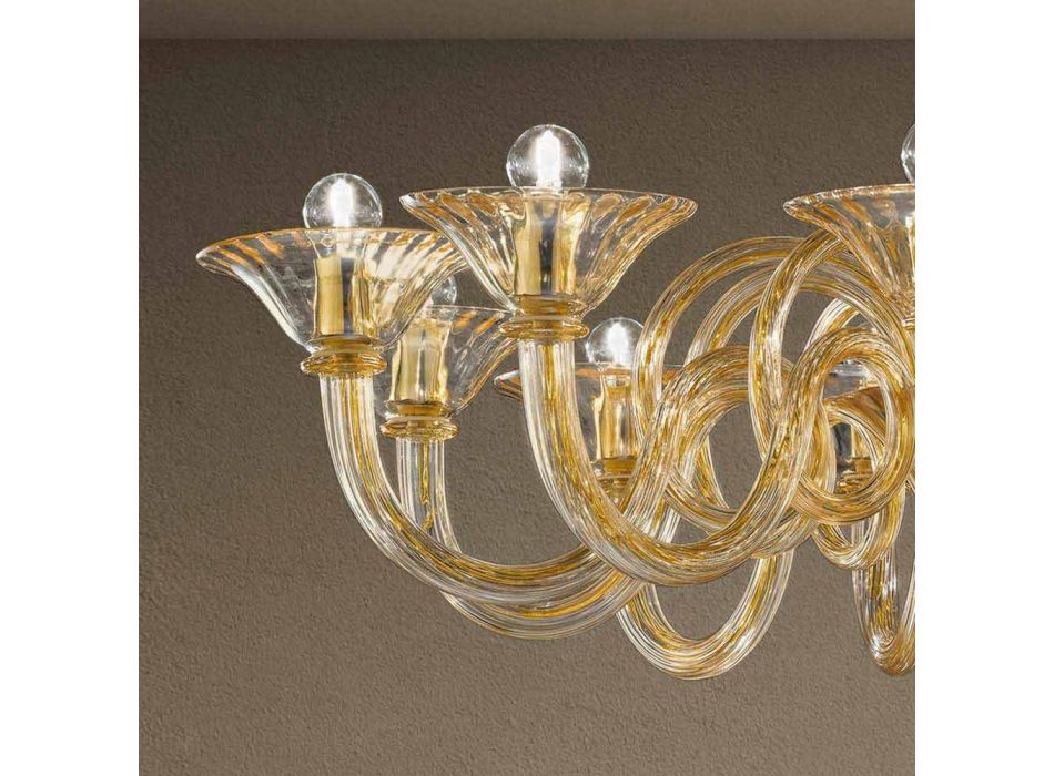 12 Lights Handmade Venetian Glass Chandelier Made in Italy - Margherita