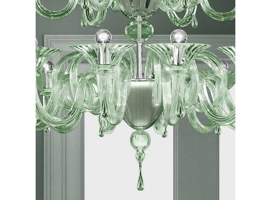18 Lights Venetian Glass Chandelier Handmade in Italy - Margherita