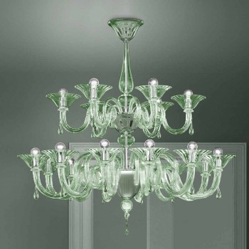 18 Lights Venetian Glass Chandelier Handmade in Italy - Margherita