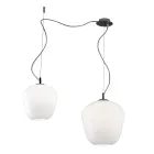 Decentralized Chandelier with Small and Large Glass Lamp Made in Italy - Elisia Viadurini
