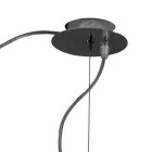 Decentralized Chandelier with Small and Large Glass Lamp Made in Italy - Elisia Viadurini