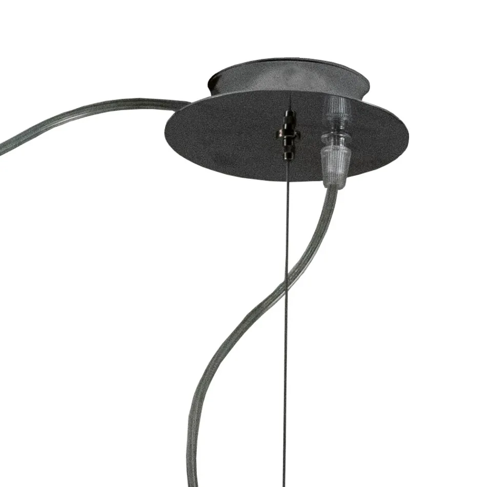 Decentralized Chandelier with Small and Large Glass Lamp Made in Italy - Elisia Viadurini