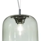 Decentralized Two-Light Chandelier in Handcrafted Glass Made in Italy - Soffio Viadurini