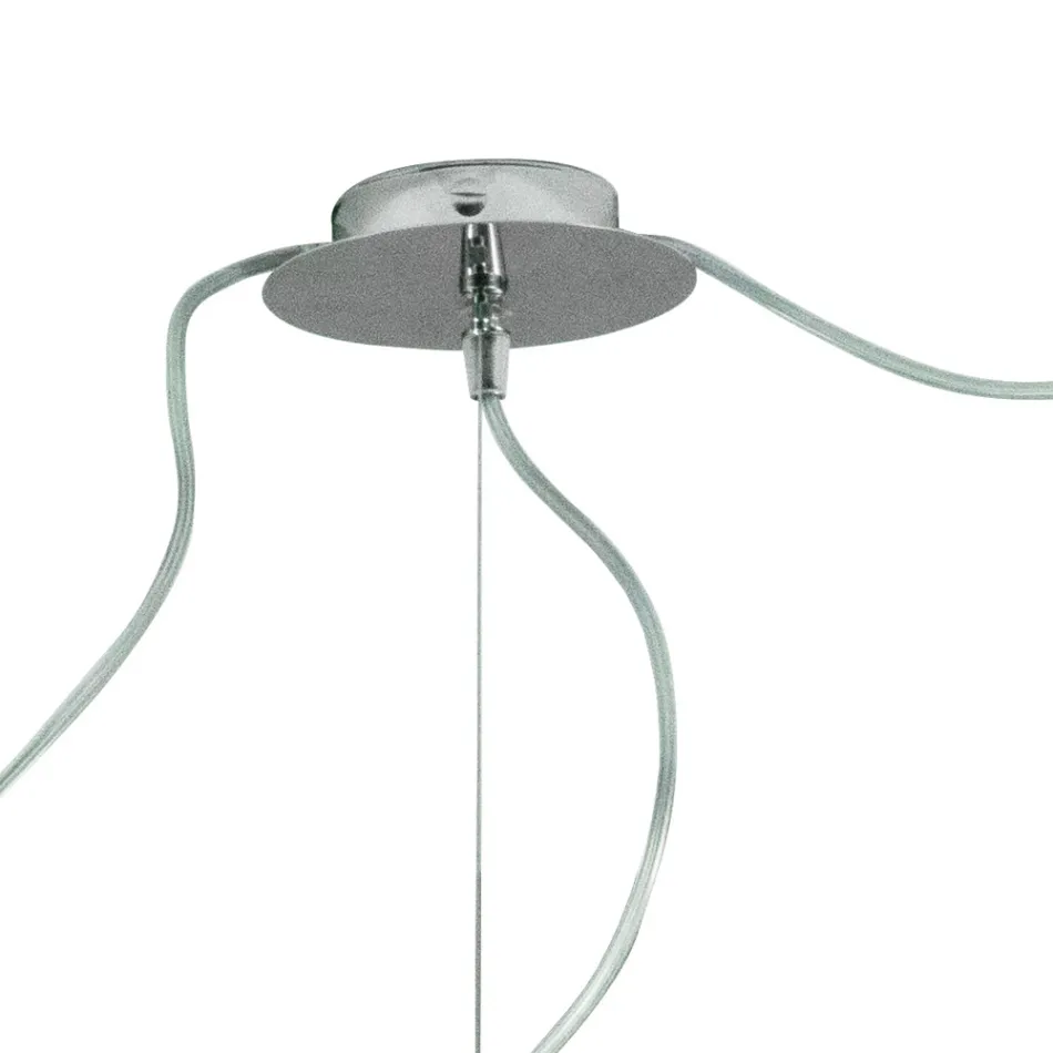 Decentralized Three-Light Venetian Glass Chandelier Made in Italy - Soffio Viadurini