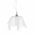 Satin white chandelier with drapery Dafne made in Italy Viadurini
