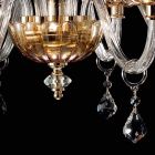 Classic chandelier with 6 lights in glass and crystal Belle Viadurini