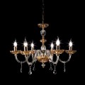 6-lights chandelier made of crystal and glass Belle, classic design