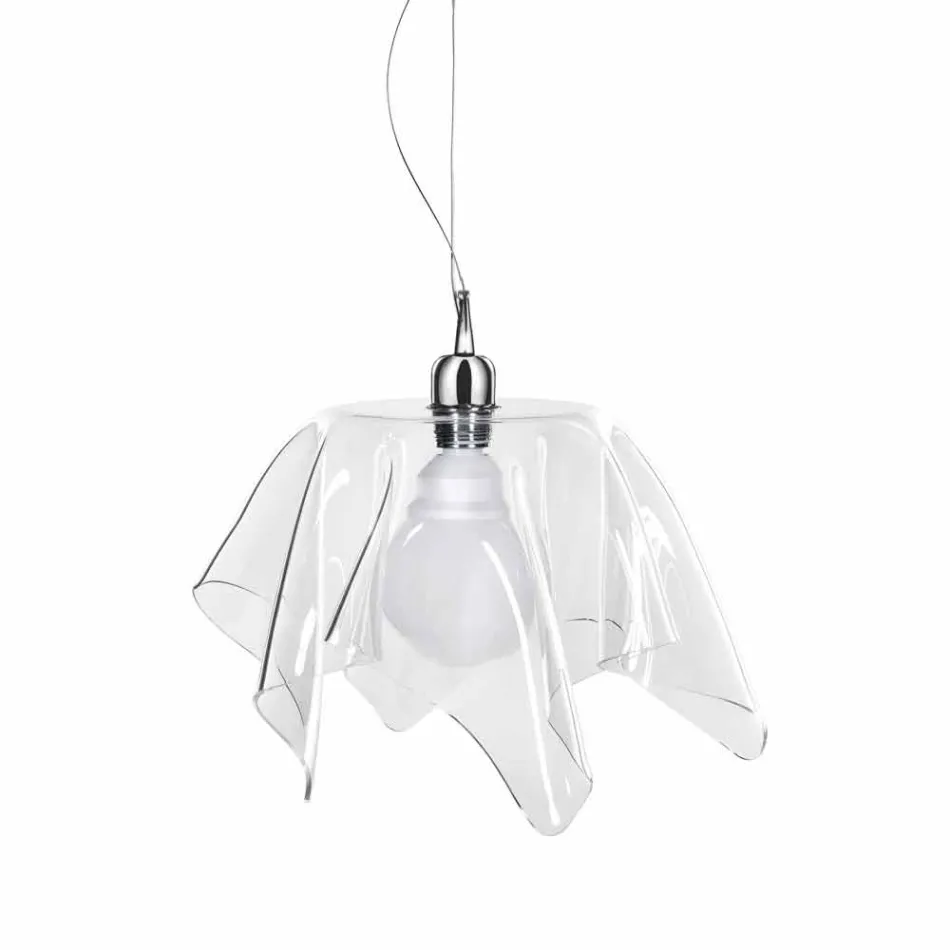 Transparent chandelier with Dafne drapery made in Italy Viadurini