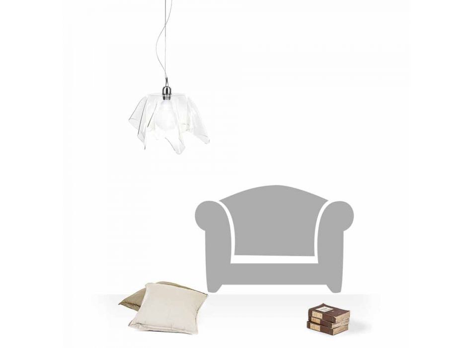 Transparent chandelier with Dafne drapery made in Italy Viadurini