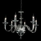 Design glass chandelier with 6 lights in glass and crystal Ivy, made in Italy Viadurini