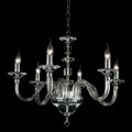 6 lights chandelier made of glass and crystal Ivy, made in Italy