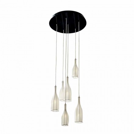 Design chandelier with 6 lampshades Grilli Mathusalem made in Italy Viadurini