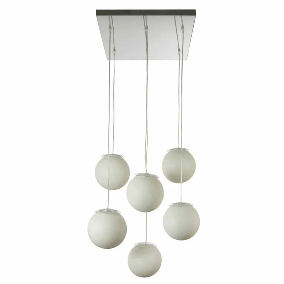 Modern design chandelier In-es.artdesign Six Moons in nebulite Viadurini