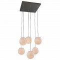 Modern design chandelier In-es.artdesign Six Moons in nebulite