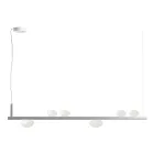 Aluminum Chandelier with White Blown Glass Light - Alma Viadurini