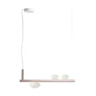 Aluminum Chandelier with White Blown Glass Light - Alma Viadurini