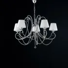 Chrome-Plated Iron Chandelier with Made-in-Italy Lampshades for Interior Decor - Prague Viadurini