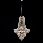 Iron and Gold Chandelier with Rhinestones Made in Italy for Interior Decorating - Austria Viadurini