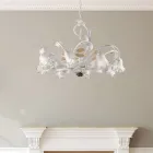 Ivory Lacquered Iron Chandelier Made in Italy for Interior Decor - Marrakech Viadurini