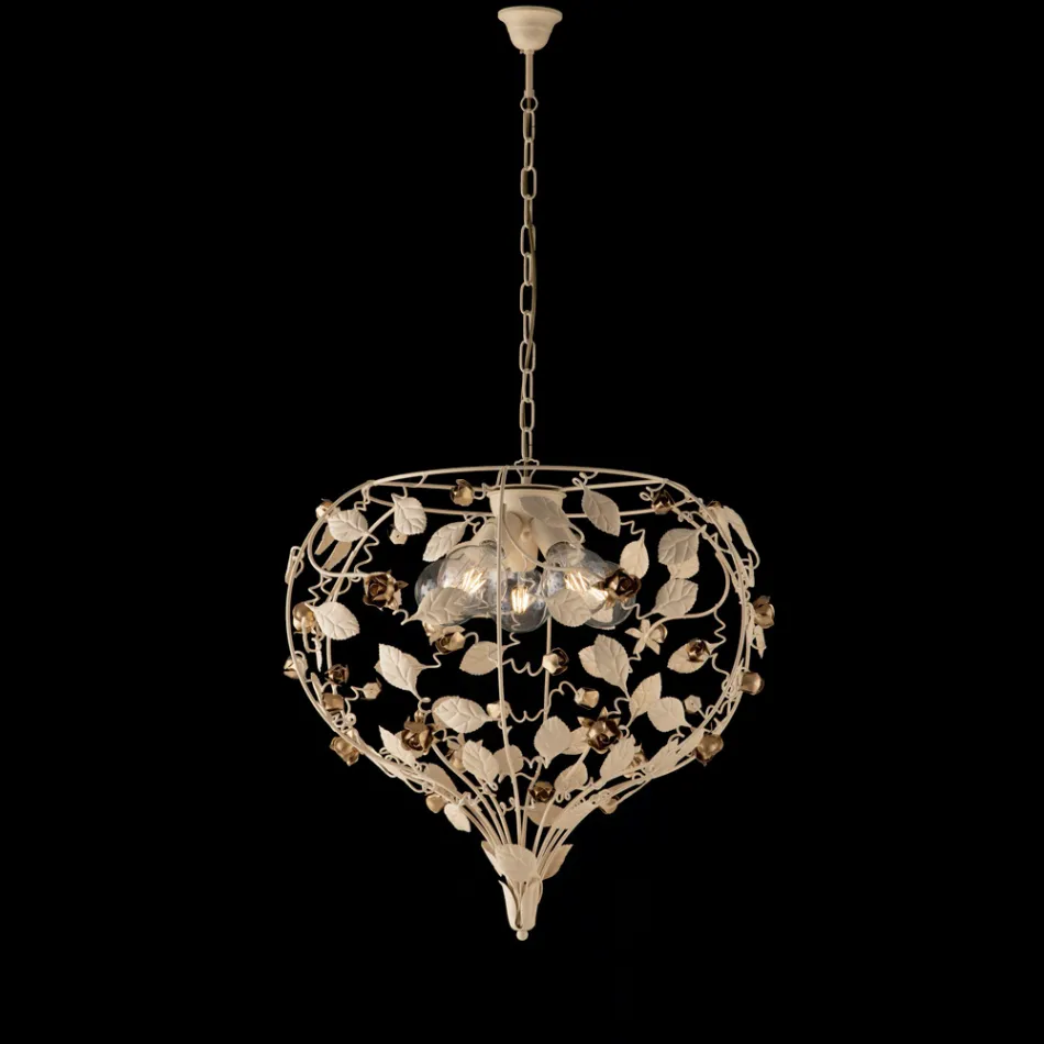 Lacquered Iron Chandelier Made in Italy for Interior Decorating - Capri Viadurini