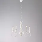 Italian-Made Wood and Lacquered Iron Chandelier for Interior Decor - Tuscany Viadurini