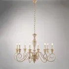 Italian-Made Wood and Lacquered Iron Chandelier for Interior Decor - Tuscany Viadurini