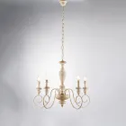 Italian-Made Wood and Lacquered Iron Chandelier for Interior Decor - Tuscany Viadurini