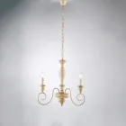 Italian-Made Wood and Lacquered Iron Chandelier for Interior Decor - Tuscany Viadurini