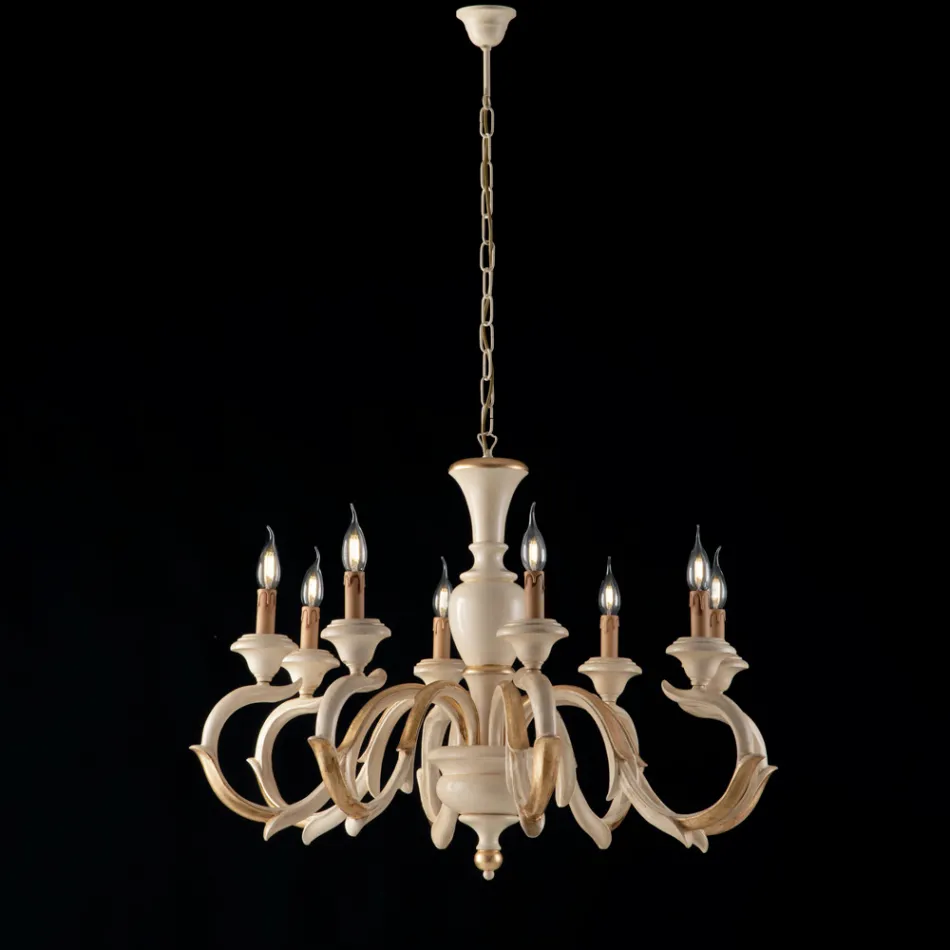 Wooden Chandelier Made in Italy for Interior Decorating - Florence Viadurini