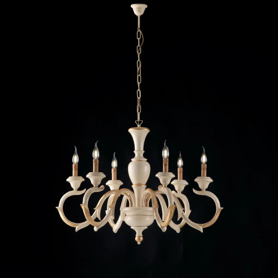 Wooden Chandelier Made in Italy for Interior Decorating - Florence Viadurini