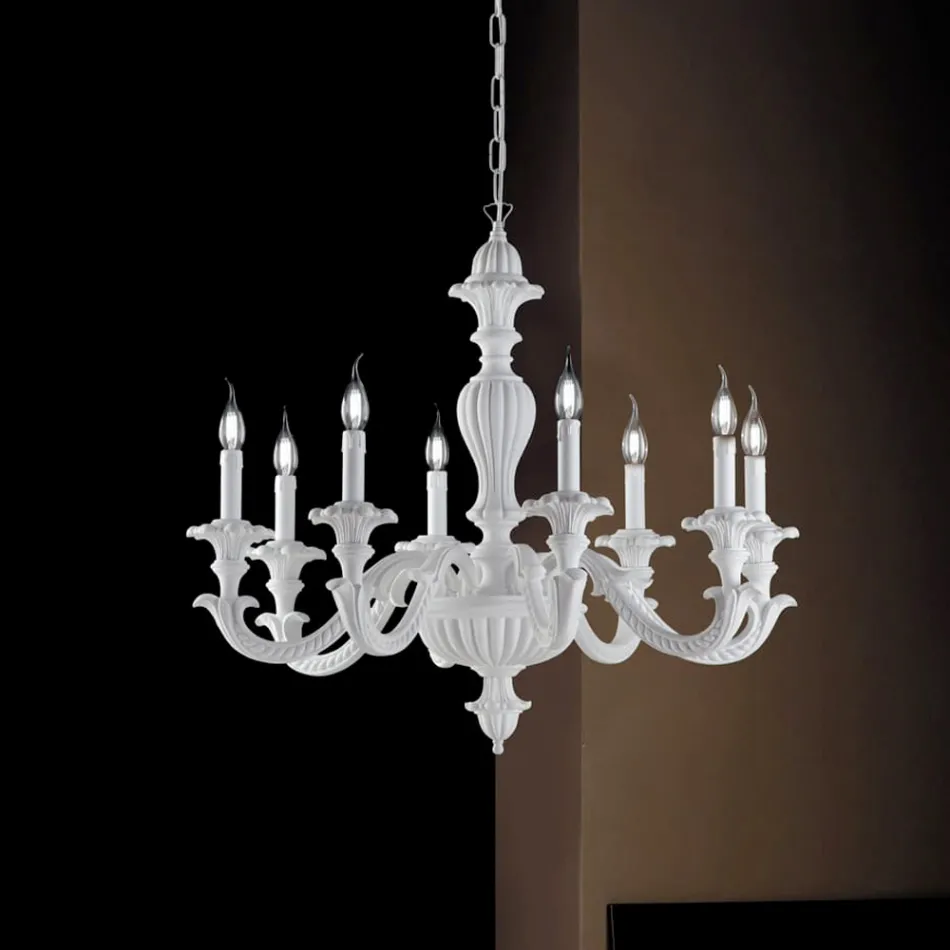 Made in Italy Wooden Chandelier for Interior Decorating - Milan Viadurini