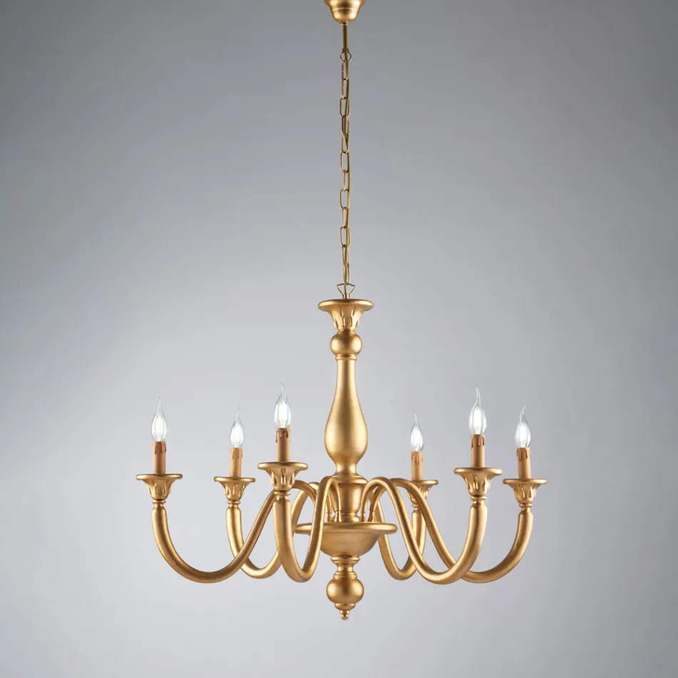 Made in Italy Wooden Chandelier for Interior Decorating - Siena Viadurini