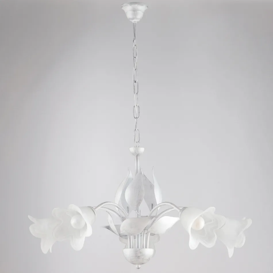 Metal and glass chandelier to illuminate refined interiors – Sirio Viadurini