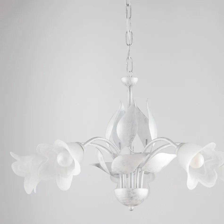 Metal and glass chandelier to illuminate refined interiors – Sirio Viadurini