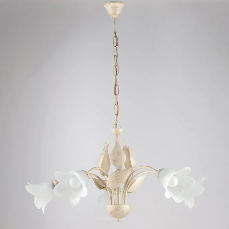 Metal and glass chandelier to illuminate refined interiors – Sirio Viadurini