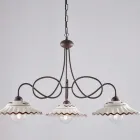 White Ceramic Metal Chandelier with 3 Lights for Indoor Use - Polaris Viadurini
