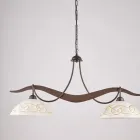 2-Light Glass Metal Chandelier for Interior Lighting - Musca Viadurini