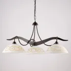 3-Light Glass Metal Chandelier for Interior Lighting - Musca Viadurini