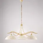 3-Light Glass Metal Chandelier for Interior Lighting - Musca Viadurini