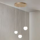 Gold Painted Metal Chandelier with 3 LEDs and Optional Glass - Beech Viadurini