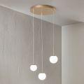 Gold Painted Metal Chandelier with 3 LEDs and Optional Glass - Beech