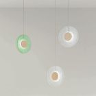 Chandelier in Painted Metal and Colored Grit Glass with LED Light - Albizia Viadurini